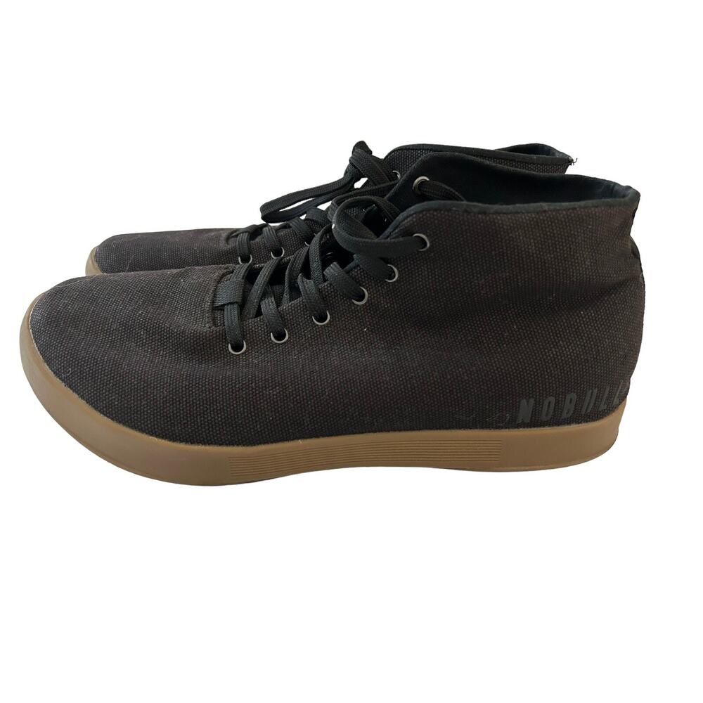 Nobull‎ womens sz 11 Mens 12.5 Gum black/coffee canvas trainer sneakers